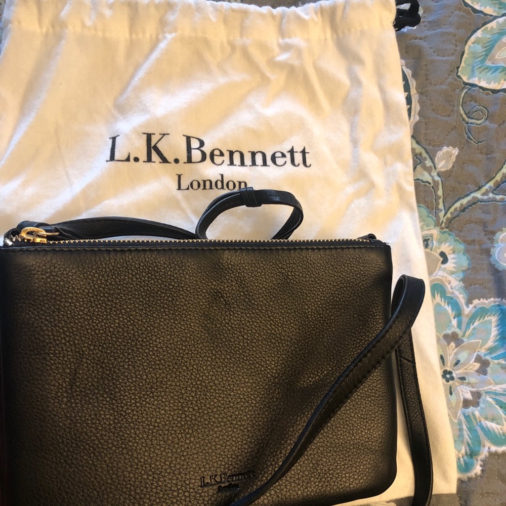 Black L.K. Bennett cross body purse